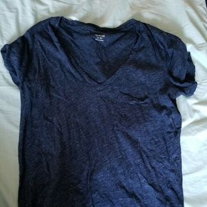 XS Navy Madewell Whisper Cotton V-Neck Tee